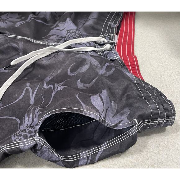 Speedo Men’s Swim Trunks Size 40” Waist 10”Inseam Black & Gray Liner -Hawaiian - Picture 6 of 10